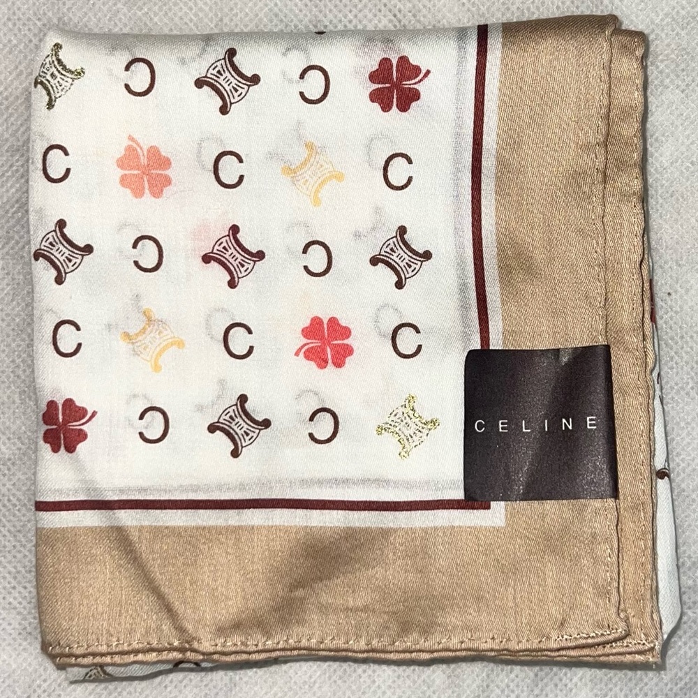 Authentic Rare Vintage Celine Logo Triomphe Bandana/Small Scarf NWT